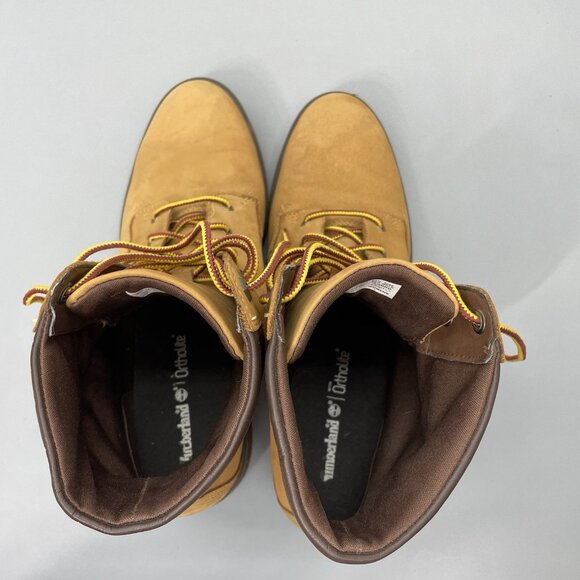 Timberland Brinda Ankle Boots Heeled Booties Nubuck Leather Wheat Tan Womens 9.5 - Picture 10 of 14